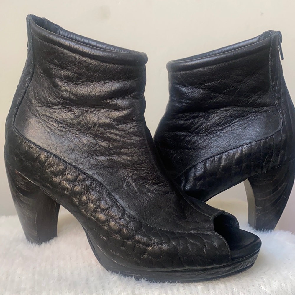 Calleen Cordero Leather Open Toe Boots